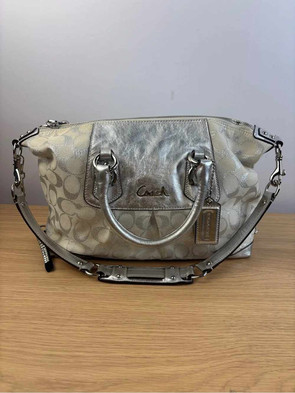 Coach | Bags | Vintage Y2k Coach Ashley Signature Silver Satchel